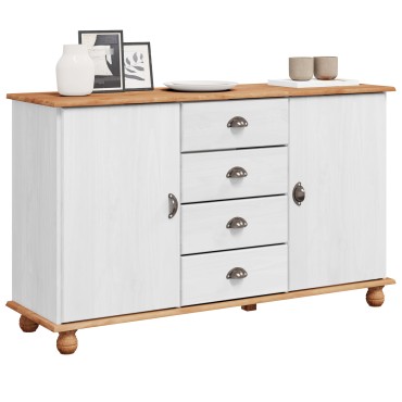 vidaXL Μπουφές 'ASKIM' Λευκό 133.5x40x79cm Ξύλο Πεύκου 1 τεμ.