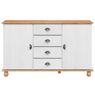 vidaXL Μπουφές 'ASKIM' Λευκό 133.5x40x79cm Ξύλο Πεύκου 1 τεμ.