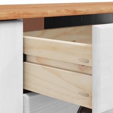 vidaXL Μπουφές 'ASKIM' Λευκό 133.5x40x79cm Ξύλο Πεύκου 1 τεμ.