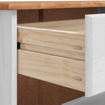 vidaXL Ντουλάπι Παπουτσιών ASKIM Λευκό 85x35x108cm Μασίφ Ξύλο Πεύκου