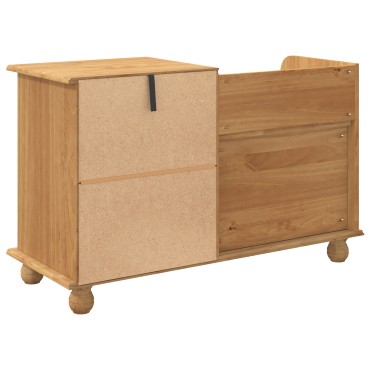 vidaXL Παγκάκι Αποθήκευσης Εισόδου 'ASKIM' Καφέ 100x39x62cm Στερεό Ξύλο Πεύκου 1 τεμ.