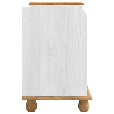 vidaXL Παγκάκι Εισόδου ASKIM Λευκό 100x39x62cm Συμπαγές Ξύλο Πεύκου 1 τεμ.