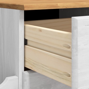 vidaXL Παγκάκι Εισόδου ASKIM Λευκό 100x39x62cm Συμπαγές Ξύλο Πεύκου 1 τεμ.