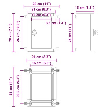 vidaXL Ντουλάπι Ελέγχου Γκρι 28 x 13 x 28 εκ ΑΒΣ Πλαστικό