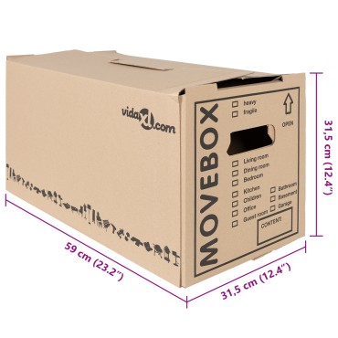 vidaXL κουτιά μετακόμισης 20 τεμ 59 x 31.5 x 31.5 εκ. Χαρτόνι