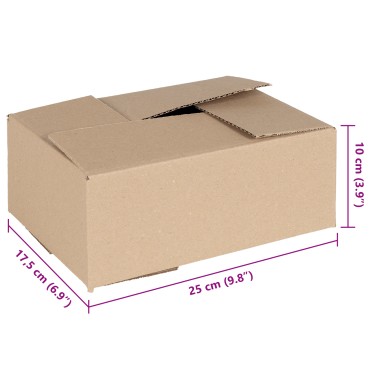 vidaXL Πτυσσόμενο Κουτί 50 pcs Φυσικό 25 x 17,5 x 10 εκ. Χαρτόνι
