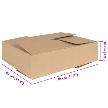 vidaXL Πτυσσόμενο Κουτί 50 pcs Φυσικό 40 x 30 x 10 εκ. Χαρτόνι