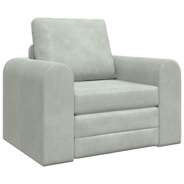 vidaXL Κρεβάτι Σαλονιού 2 σε 1 Ανοιχτό Γκρι 98x71x83cm Βελούδο