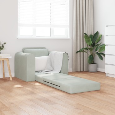 vidaXL Κρεβάτι Σαλονιού 2 σε 1 Ανοιχτό Γκρι 98x71x83cm Βελούδο