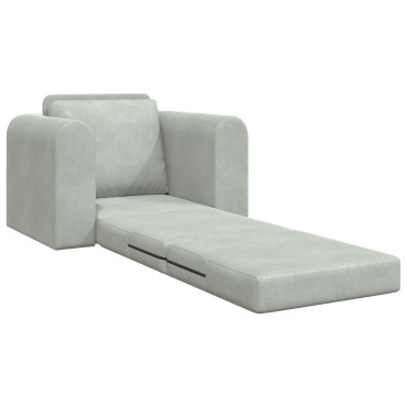 vidaXL Κρεβάτι Σαλονιού 2 σε 1 Ανοιχτό Γκρι 98x71x83cm Βελούδο