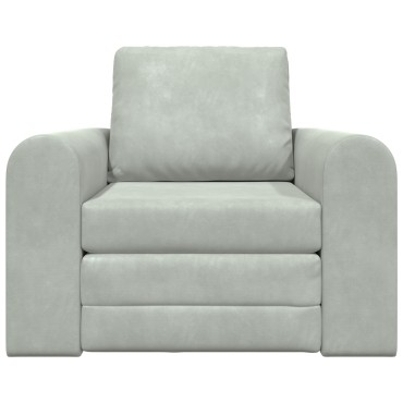 vidaXL Κρεβάτι Σαλονιού 2 σε 1 Ανοιχτό Γκρι 98x71x83cm Βελούδο