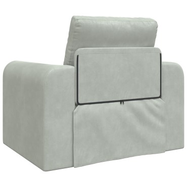 vidaXL Κρεβάτι Σαλονιού 2 σε 1 Ανοιχτό Γκρι 98x71x83cm Βελούδο