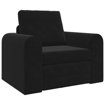 vidaXL Καθίσμα Σαλονιού Κρεβάτι 2-in-1 Μαύρο 98x71x83cm Βελούδο