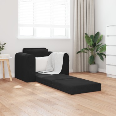 vidaXL Καθίσμα Σαλονιού Κρεβάτι 2-in-1 Μαύρο 98x71x83cm Βελούδο