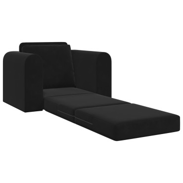 vidaXL Καθίσμα Σαλονιού Κρεβάτι 2-in-1 Μαύρο 98x71x83cm Βελούδο