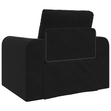 vidaXL Καθίσμα Σαλονιού Κρεβάτι 2-in-1 Μαύρο 98x71x83cm Βελούδο