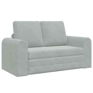 vidaXL Καναπές Κρεβάτι 2 σε 1 Ανοιχτό Γκρι 148x71x83cm Βελούδο 1 τεμ. Γωνιακός