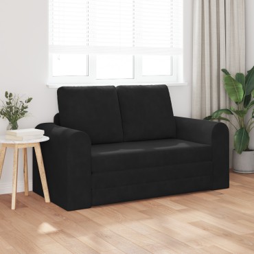 vidaXL Καναπές Κρεβάτι 2 σε 1 Μαύρος 148x71x83cm Βελούδο 1 τεμ. Γωνιακός