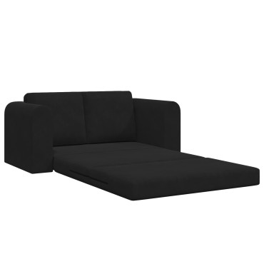 vidaXL Καναπές Κρεβάτι 2 σε 1 Μαύρος 148x71x83cm Βελούδο 1 τεμ. Γωνιακός