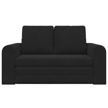vidaXL Καναπές Κρεβάτι 2 σε 1 Μαύρος 148x71x83cm Βελούδο 1 τεμ. Γωνιακός