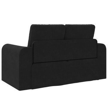 vidaXL Καναπές Κρεβάτι 2 σε 1 Μαύρος 148x71x83cm Βελούδο 1 τεμ. Γωνιακός