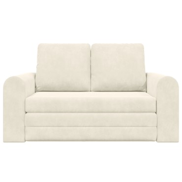vidaXL Καναπές Κρεβάτι 2 σε 1 Κρεμ 148x71x83cm Βελούδο 1 τεμ. Γωνιακός