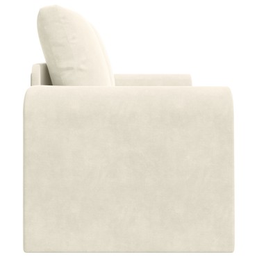 vidaXL Καναπές Κρεβάτι 2 σε 1 Κρεμ 148x71x83cm Βελούδο 1 τεμ. Γωνιακός
