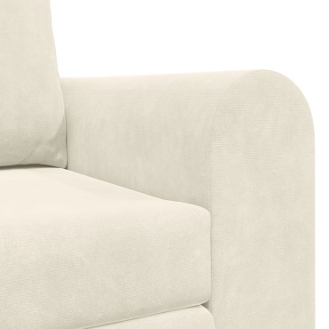 vidaXL Καναπές Κρεβάτι 2 σε 1 Κρεμ 148x71x83cm Βελούδο 1 τεμ. Γωνιακός