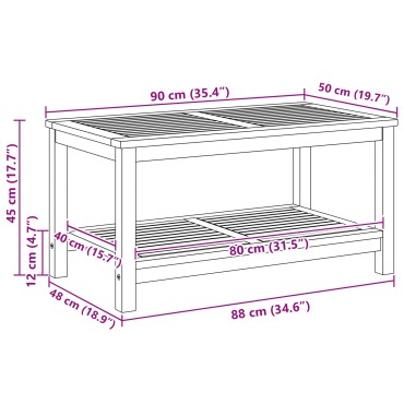 vidaXL Τραπεζάκι Καφέ 110x55x45cm Μασίφ ξύλο ακακίας 1 τεμ.