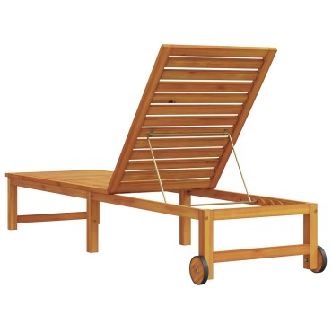 vidaXL Ξαπλώστρα Καφέ 202x53x89cm Στερεό Ξύλο Ακακίας 1 τεμ.