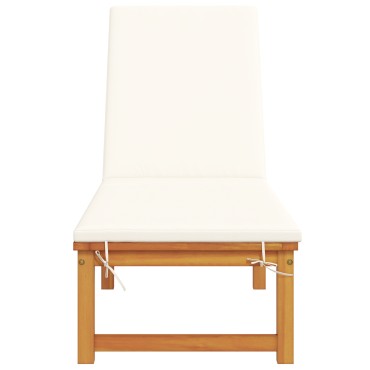vidaXL Ξαπλώστρα Καφέ 202x53x89cm Στερεό Ξύλο Ακακίας 1 τεμ.