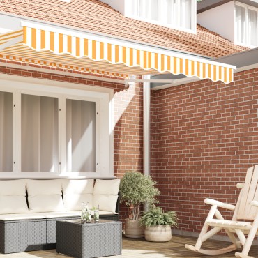 vidaXL Tέντα για πλαίσιο 2.5 μ Κίτρινη και Λευκή 2.3x0.2 μ