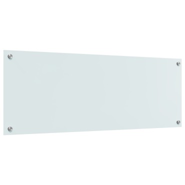 vidaXL Πίσω τοίχος Κουζίνας Λευκό 110x40x0,6 εκ Γυαλί Κατεργασμένο