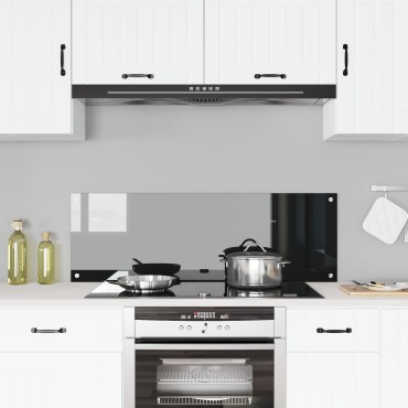 vidaXL Πλάτη κουζίνας Μαύρο 120 x 40 cm σκληρυμένο γυαλί