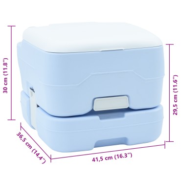 vidaXL Φορητή Τουαλέτα Κάμπινγκ Μπλε 10L Νερό 10L Δεξαμενή Απόβλητων