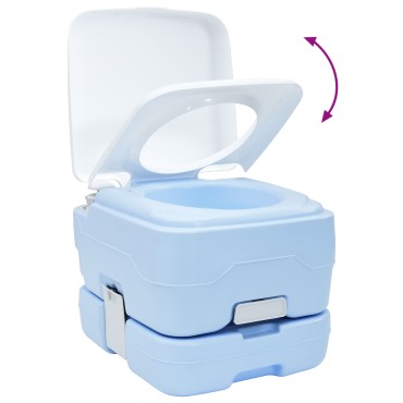 vidaXL Φορητή Τουαλέτα Κάμπινγκ Μπλε 10L Νερό 10L Δεξαμενή Απόβλητων