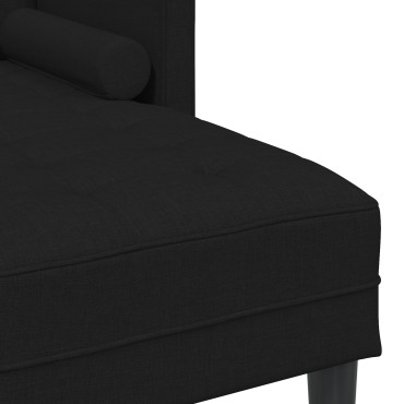 vidaXL Καναπές Γωνιακός 3 Θέσεων Μαύρος Υφασμάτινος 173x131x67 cm 1 τεμ.