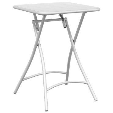 Πτυσσόμενο τραπέζι κήπου vidaXL Λευκό 55x55x73cm από ατσάλι