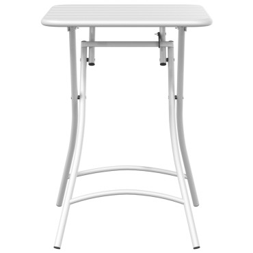Πτυσσόμενο τραπέζι κήπου vidaXL Λευκό 55x55x73cm από ατσάλι