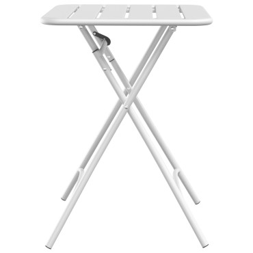 Πτυσσόμενο τραπέζι κήπου vidaXL Λευκό 55x55x73cm από ατσάλι