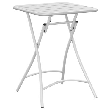 Πτυσσόμενο τραπέζι κήπου vidaXL Λευκό 55x55x73cm από ατσάλι