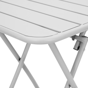 Πτυσσόμενο τραπέζι κήπου vidaXL Λευκό 55x55x73cm από ατσάλι