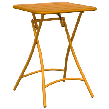 Πτυσσόμενο Τραπέζι Κήπου vidaXL Μουσταρδί 55x55x73cm Ατσάλι 1 τεμ.
