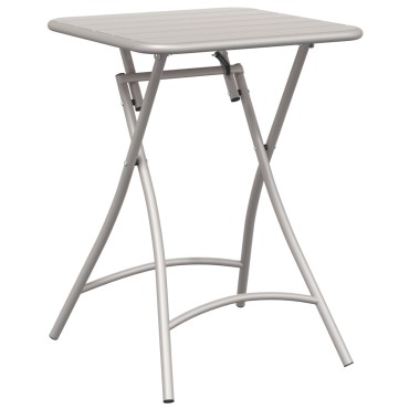 vidaXL Πτυσσόμενο Τραπέζι Κήπου Μπεζ 55x55x73cm Χάλυβας 1 τεμ.
