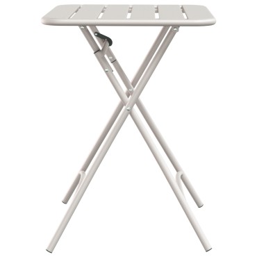 vidaXL Πτυσσόμενο Τραπέζι Κήπου Μπεζ 55x55x73cm Χάλυβας 1 τεμ.