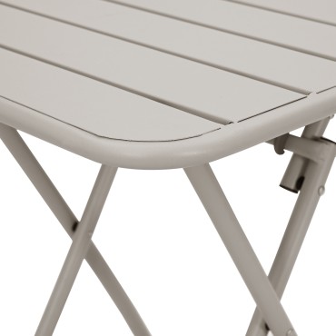 vidaXL Πτυσσόμενο Τραπέζι Κήπου Μπεζ 55x55x73cm Χάλυβας 1 τεμ.