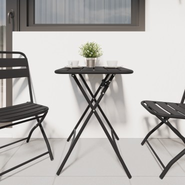 vidaXL Πτυσσόμενο Τραπέζι Κήπου - Ανθρακί - 55x55x73cm - Ατσάλι 1 τεμ.