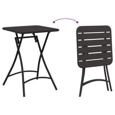 vidaXL Πτυσσόμενο Τραπέζι Κήπου - Ανθρακί - 55x55x73cm - Ατσάλι 1 τεμ.