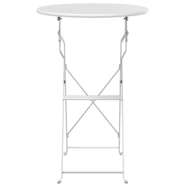 vidaXL τραπέζι bistro πτυσσόμενο λευκό 50x71cm από βαμμένο ατσάλι