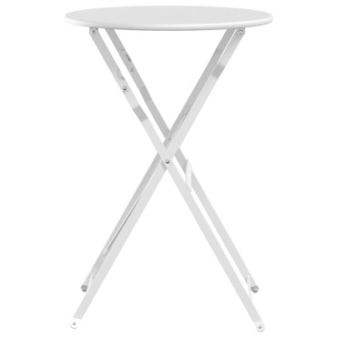 vidaXL τραπέζι bistro πτυσσόμενο λευκό 50x71cm από βαμμένο ατσάλι
